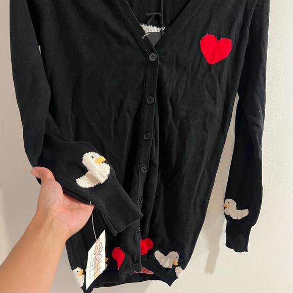 Black Heart and Swan Cardigan - Picture 5 of 5